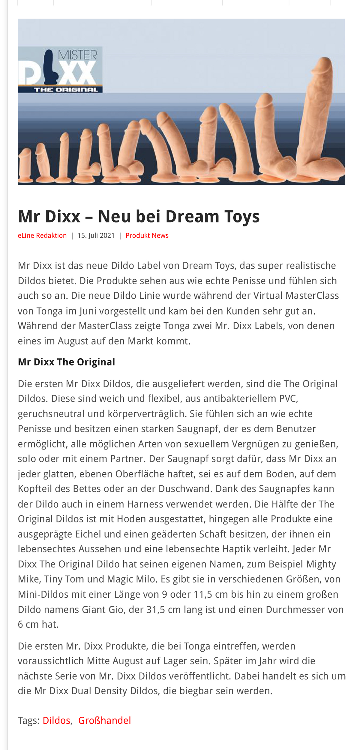 2021-07 eLine Online - Dream Toys Mr Dixx